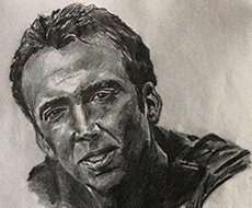 Drawing of Nicolas Cage