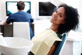 Relaxed dental patient waiting for gum recontouring procedure