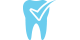 Animated tooth with checkmark highlighted blue