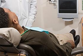 Relaxed man in dental chair