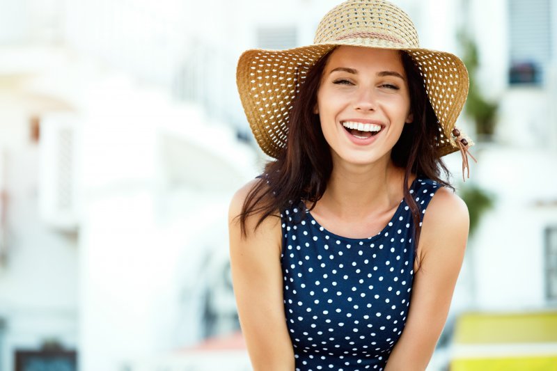 girl smiling after teeth whitening