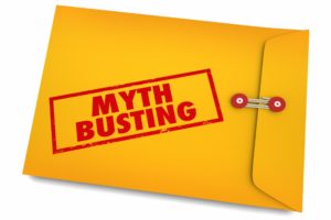Busting myths stamped on yellow envelope
